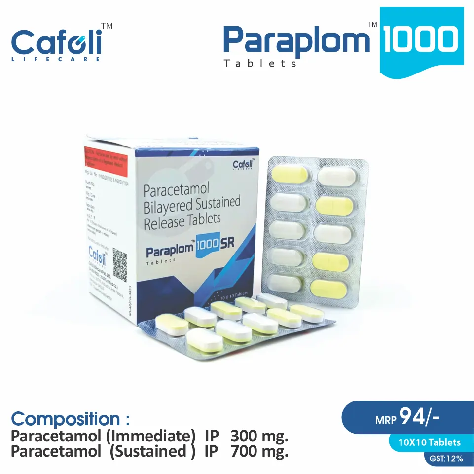 Paracetamol 1000mg SR Tablet PCD Pharma Franchise